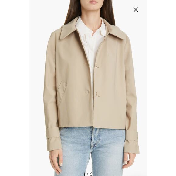 HARRIS WHARF LONDON Women's Beige Hooded Crop A-Line Jacket-Size 40IT/Med ITALY - Picture 1 of 11